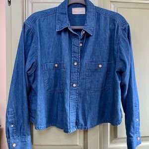 Everlane Cropped Denim Shirt-Organic Cotton